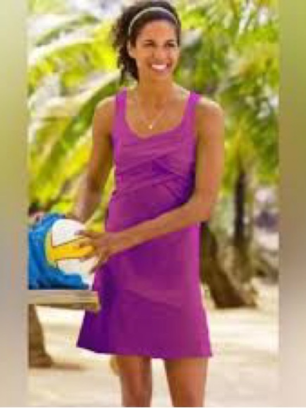 Athleta activewear dress medium fuchsia pink ruched twist-front women’s athletic